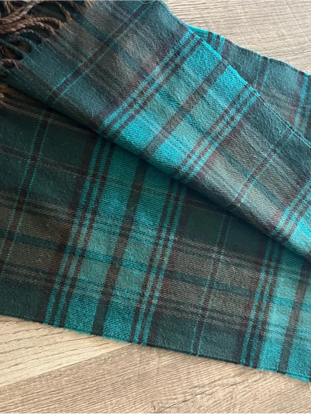 Christian Dior Monsiur Plaid Scarf in Green and Black Cashmaire